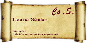 Cserna Sándor névjegykártya