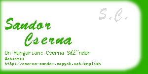 sandor cserna business card